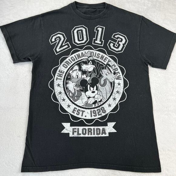 Disney Crew Mickey Mouse Florida 2013 black & white t-shirt size Medium - Picture 1 of 5